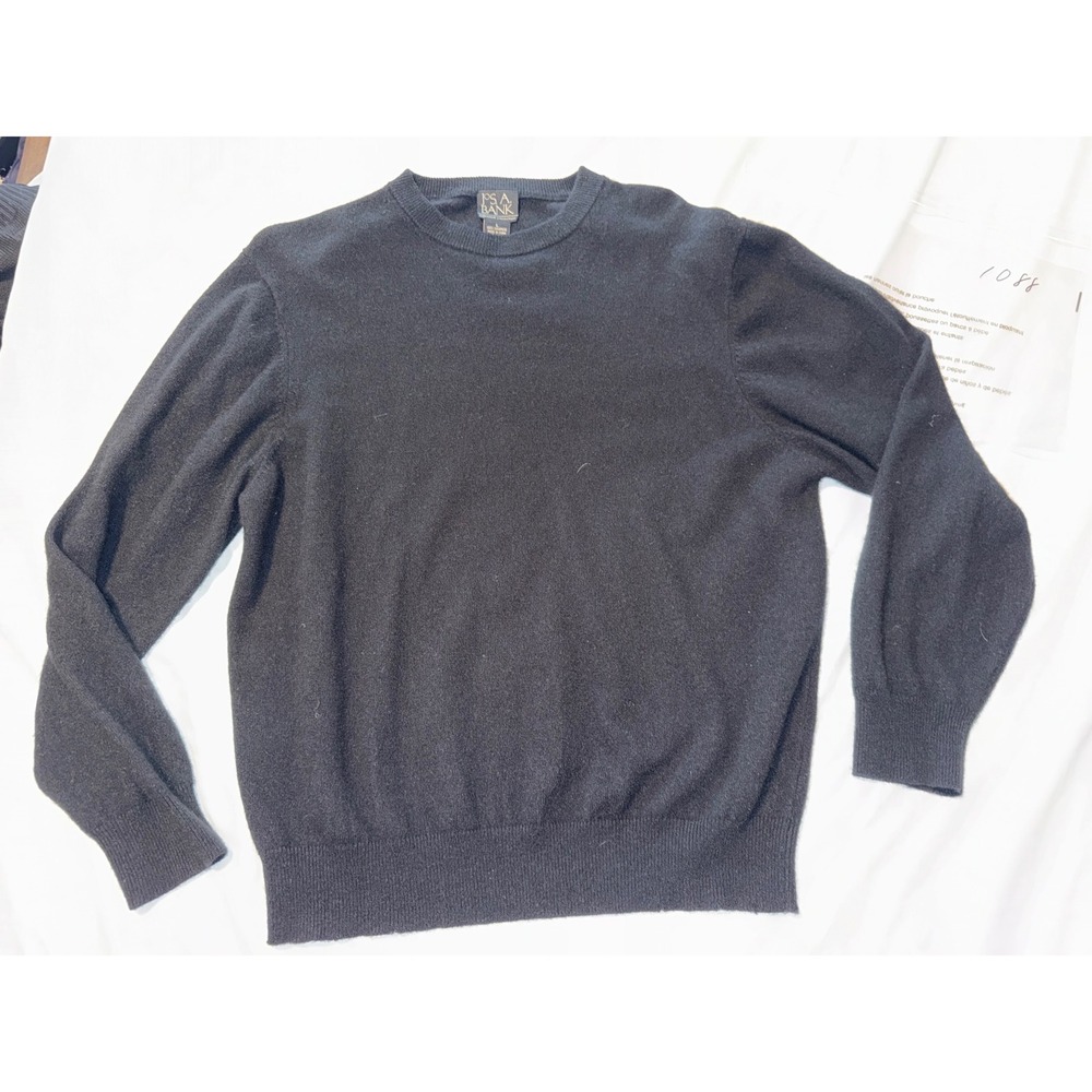 Jos. A. Bank Executive Collection Mens Black 100% Cashmere Crewneck Sweater L